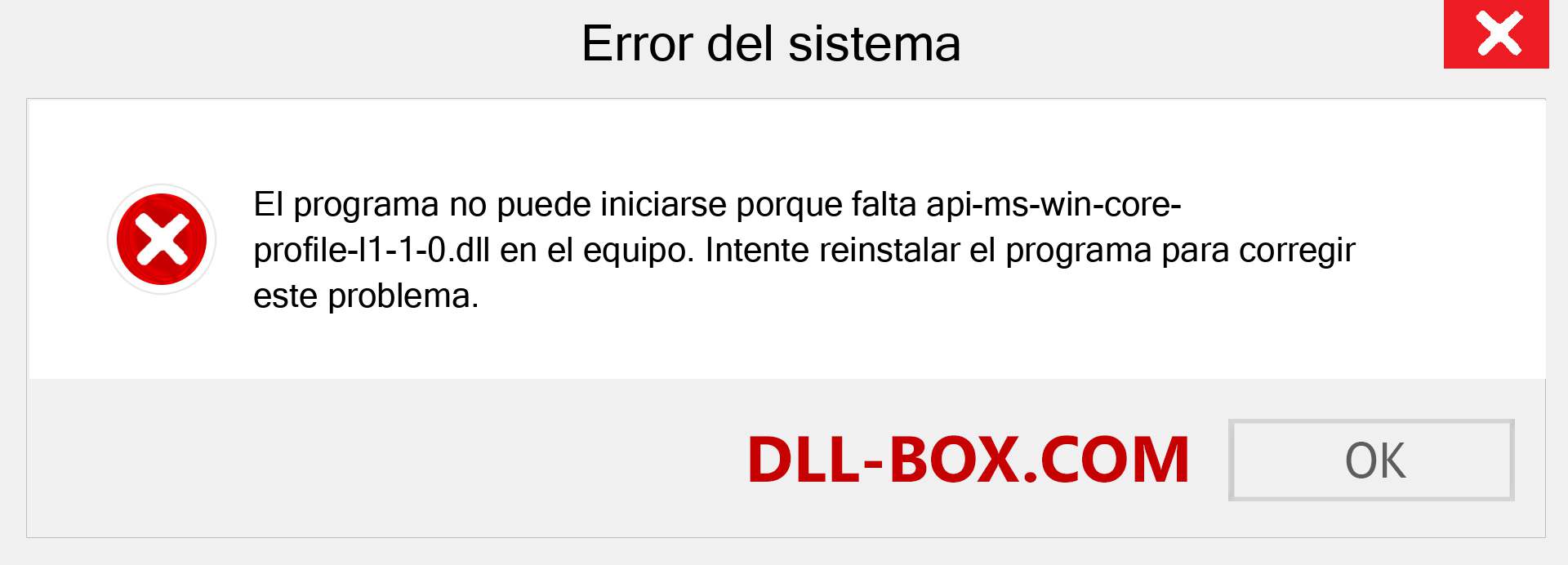 ¿Falta el archivo api-ms-win-core-profile-l1-1-0.dll ?. Descargar para Windows 7, 8, 10 - Corregir api-ms-win-core-profile-l1-1-0 dll Missing Error en Windows, fotos, imágenes